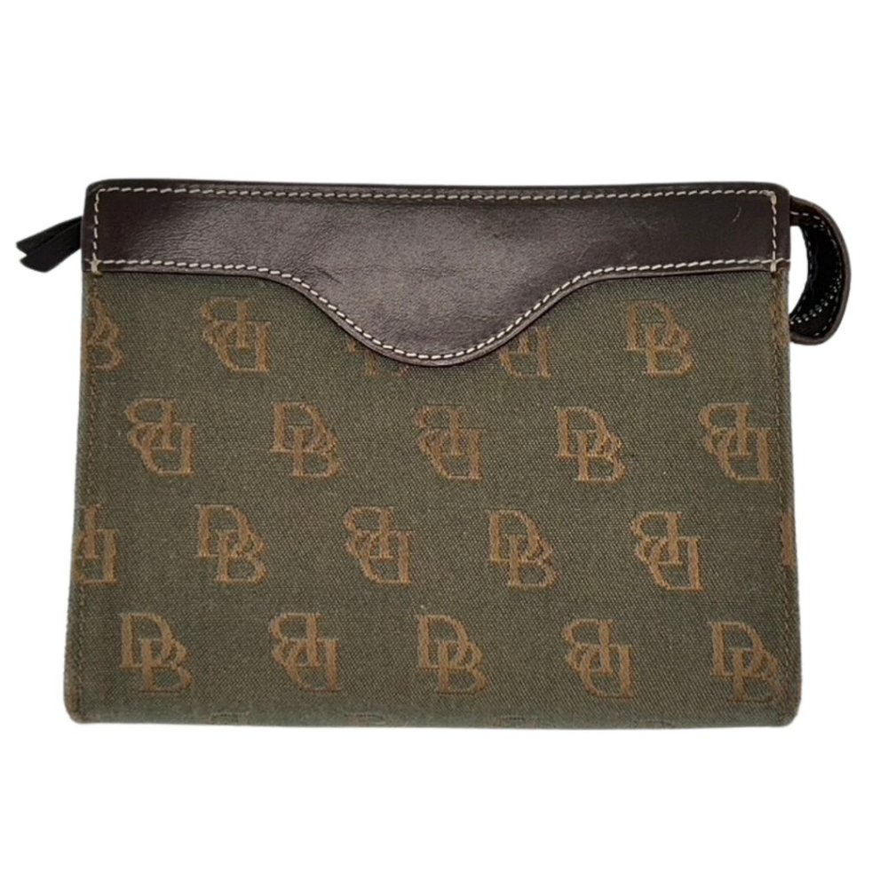 Dooney & Bourke Small Cosmetic Bag in Green/ Brown